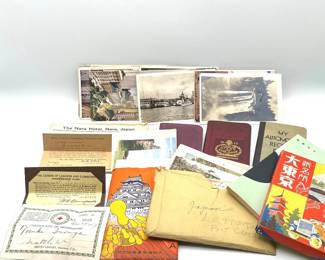 182 VintageJapaneseTravelEphemeraPostcardsLettersDiariesMore