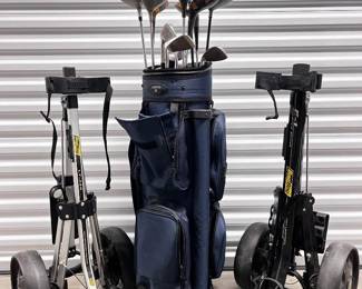 72 VintageGolfSetMillerBagBagBoyCartsAssortedBrandedClubs