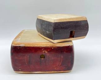 142 PairofHandcraftedWoodenPercussionSnareDrumsLeatherWood