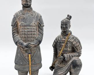 47 PairofTerracottaWarriorStatuesChineseQinDynastyArmyReplicas