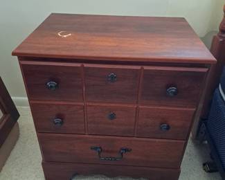 2 drawer side table. Top drawer is twice the size of the bottom drawer