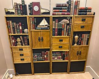 Wood/plastic library wall stand