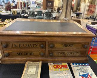 J & P Coats 4 drawer spool display - Rare Piece!