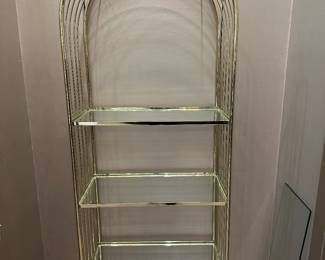 Gold/glass shelving unit