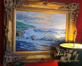 Gilt Framed Ocean Painting