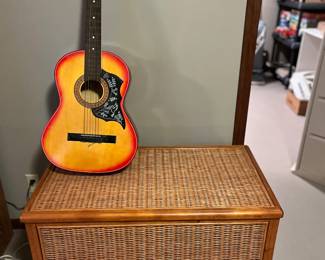 Wovenstorage chest and guitar