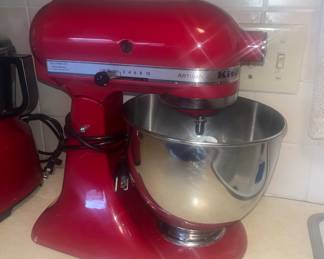 KitchenAid artesian red stand mixer