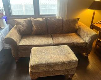 Nice sofa, ottoman, matching chair, not shown