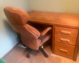 Oak desk and desk chair