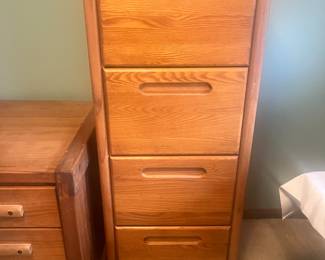 Four drawer oak file cabinet