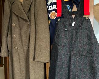 Military coat, wool pants