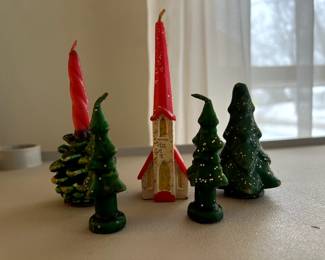 Vintage candle Christmas figures