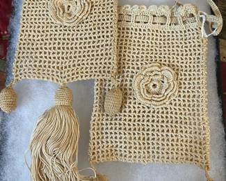 Crocheted antique small purses