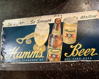 Hamms Beer large sign cardboard
