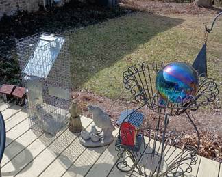 Humane trap for critters 
Gazing ball glass
