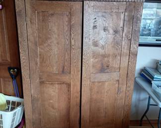Armoire for storage,
Comes apart for easier transport 