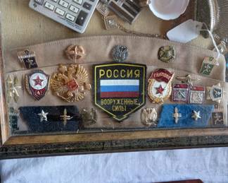 Russian military pins and hat