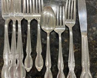 International silver company WM Rogers- precious mirror 23 piece flatware