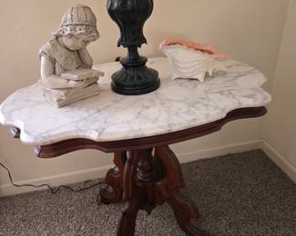 Antique Victorian marble top parlor table