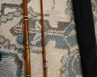 vintage Lamiglas S-glass 8 1/2' /8186 fiberglass fishing rod, vintage Weber Professor #1603 Bamboo Fly Rod, vintage Hedden Delux #260 Bamboo rod.