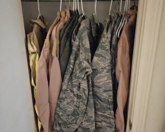 Air Force uniforms, flight suits, jackets, Camo, Bags, hats