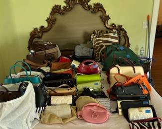 High end hand bags- a lot of them are New, never used with tags on.  High end Italian leather, Stuart Weitzman, Michael Kors, Longchamp, etc