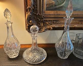 Cut glass decanters