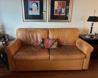 Robb & Stuckey Leather Sofa Bed   **No rips or tears but should be cleaned.