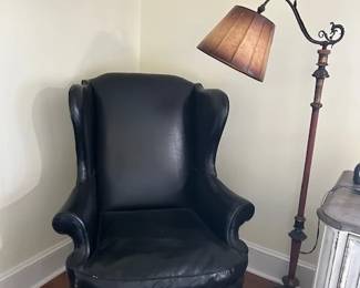 Leather Wingback chair, nice condition