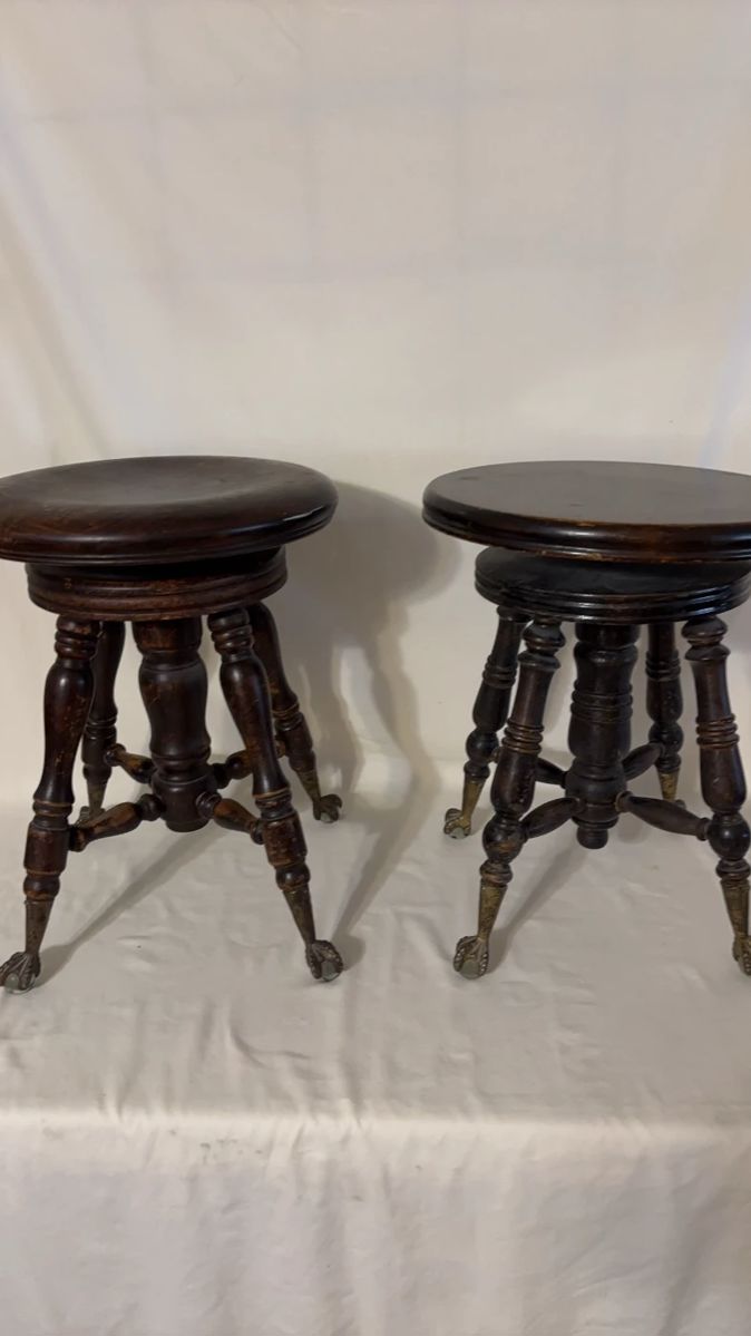  01 Two Vintage Piano Stools