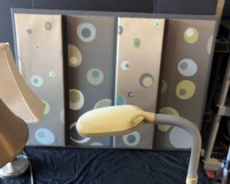 Large Wall Piece And Three Lamps