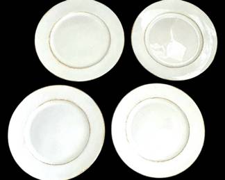 White and Brown Rimmed Chargers