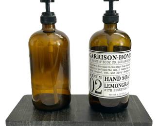 Black Marble Tray with Glass Dispensers