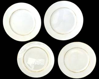 White and Brown Rimmed Chargers