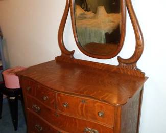 ANTIQUE OAK DRESSER WITH MIRROR