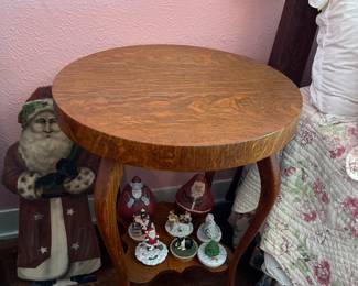 Vintage Tiger Oak  2 Tier Occasional Table