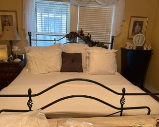 Wrought Iron King Size Bed and Mattress