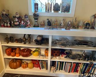 Jim Shore Figurines, Brass Items, Silver Items, and Halloween Decorations