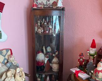 Vintage Display Cabinet and Lots of Christmas items