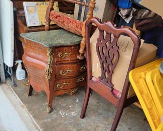 Pair of Victorian marble top night stands. Don't worry all that other stuff will be beautifully displayed on sale days. 