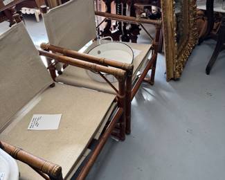MCM pair of tropical mid century chair