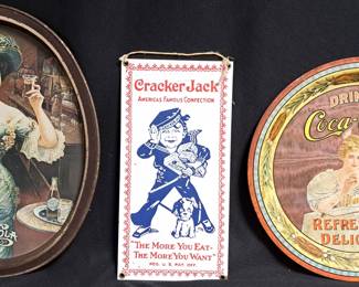 COKE COCA COLA CRACKER JACK METAL ENAMEL SIGN