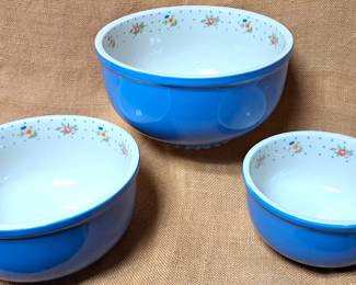 HALL BLUE FLOWER MIXING BOWL SET 