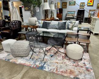 Sofa, Chairs and Floor Poofs Orlando Estate Auction