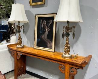 Sofa Table, Vintage Lamps and Artwork Orlando Estate Auction