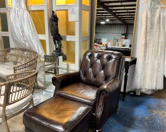 Leather Chair and Ottoman Orlando Estate Auction