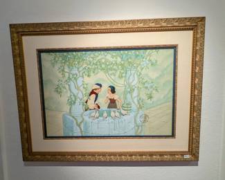 Disney cell signed by artist, certificate included. Beautiful custom frame.