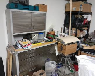 Lower workbench cabinet $475, upper $125