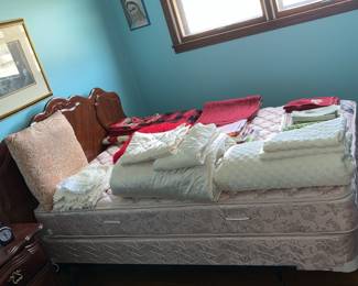 Queen Headboard and Mattress-Linens