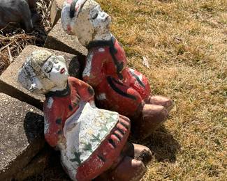 Vintage Cement Dutch Boy & Girl- Garden